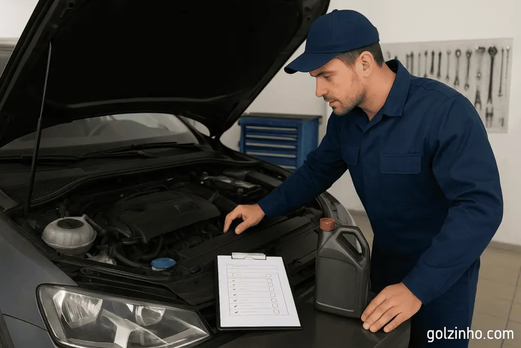 mecanico conferindo uma checklist para prolongar a vida util do carro