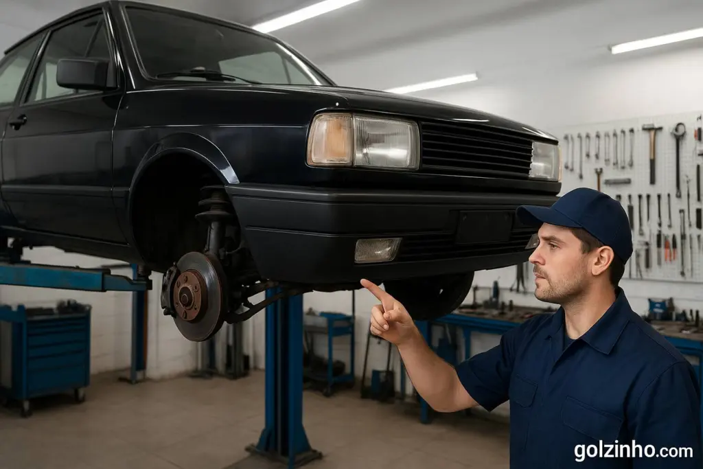 uno no mecanico mexendo no carro