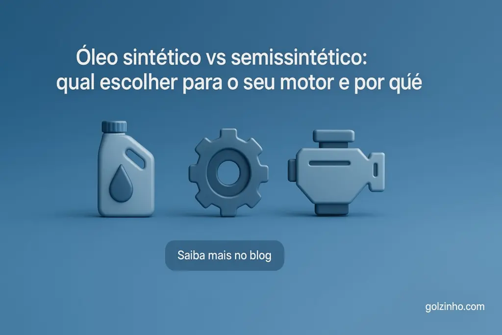 icones de oleo, engrenagem e peça do motor, texto oleo sintético vs semissintético