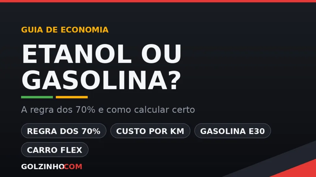 etanol ou gasolina? regra dos 70%