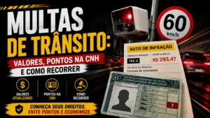 multas de transito placa de 60 e radar carteira de motorista com 7 pontos