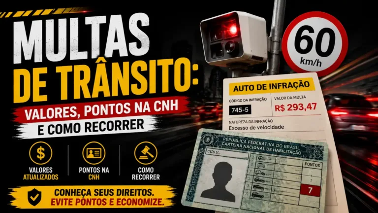 multas de transito placa de 60 e radar carteira de motorista com 7 pontos