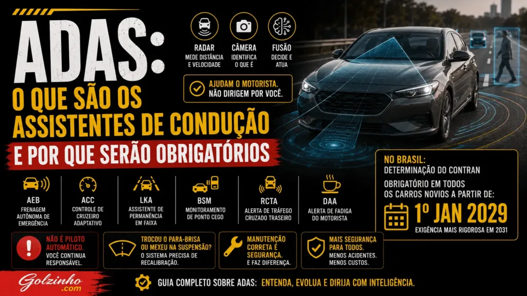 adas: o que são os assistentes de condução