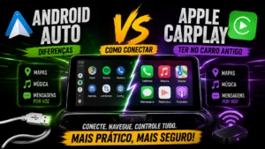 android auto vs apple carplay (diferenças, como conectar, ter em carro antigo?)