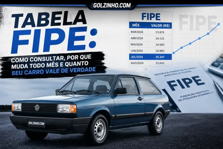 tabela fipe, como medir e valores (carro exemplo na imagem golzinho)